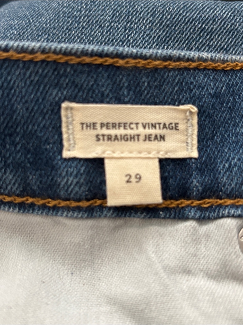 Madewell Sz 29 The Perfect Vintage Straight-Leg High Rise Jeans in Medium Blue - Picture 7 of 9